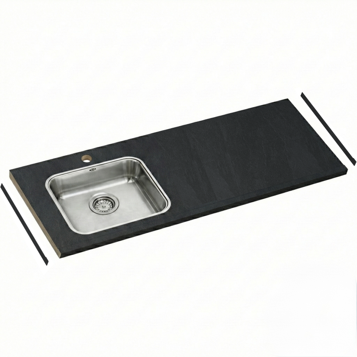 Aanrechtblad op maat met ingefreesde spoelbak en kraangat main product photo