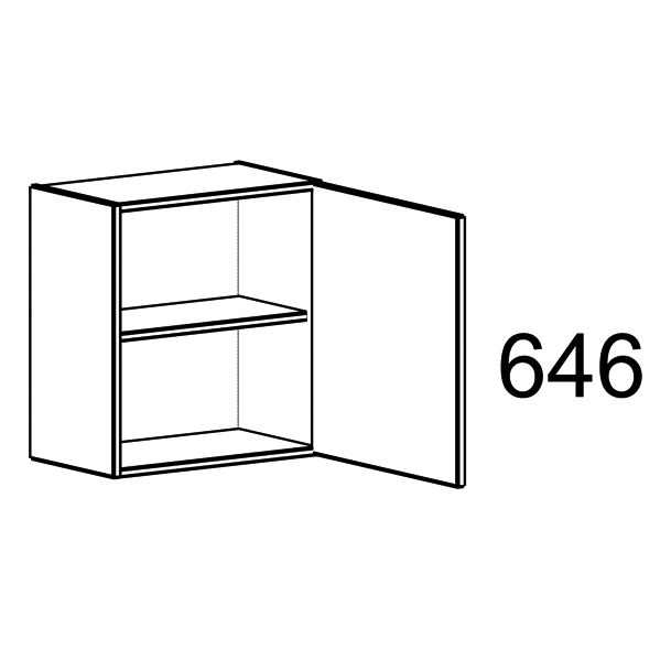 Bovenkast met deur 650 x 500, kleur naar wens Bovenkast met deur 650 x 500, kleur naar wens