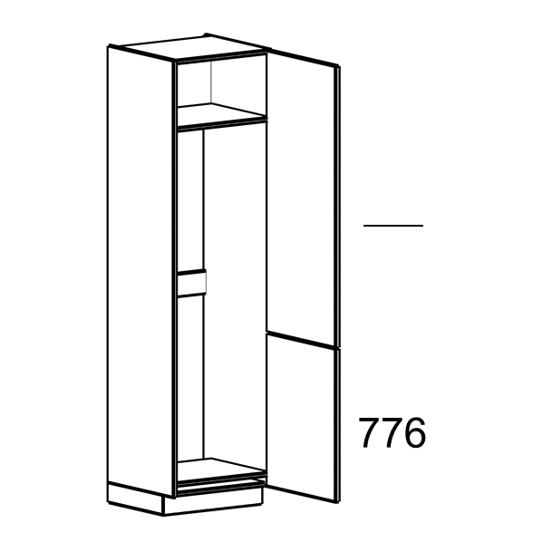HA17A19-1 - Apparatenkast 1950 x 600, kleur naar wens HA17A19-1 - Apparatenkast 1950 x 600, kleur naar wens