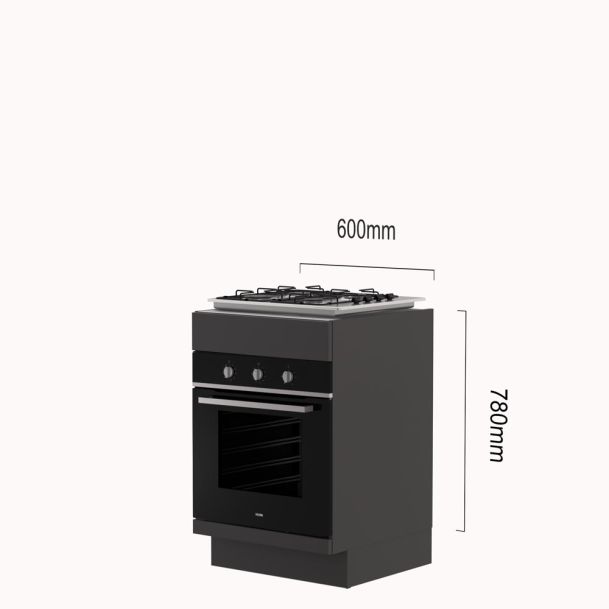 Oven-kookplaat-kast gas, kleur naar wens Oven-kookplaat-kast gas, kleur naar wens