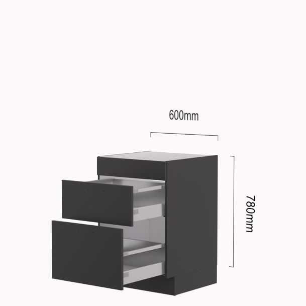 Kookplaatkast 60 cm met korven, kleur naar wens