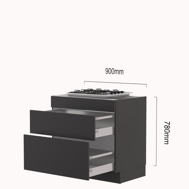 kookplaat-korvenkast 90 cm gas, kleur naar wens
