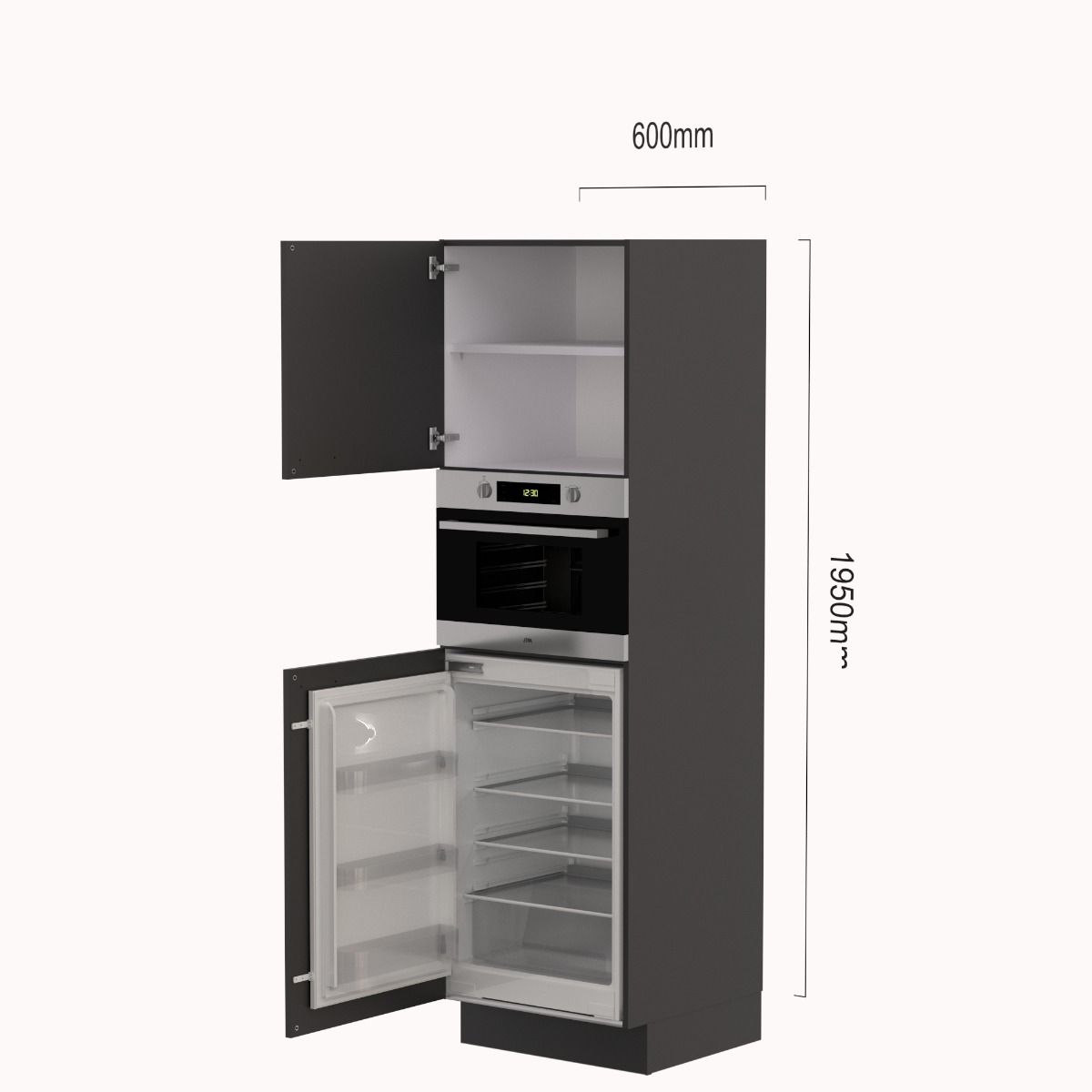 Voordeelset hoge kast 195 cm met koelkast KKS5088 en combi main product photo