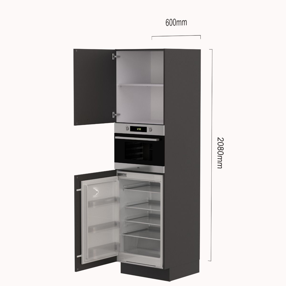Voordeelset hoge kast 208 cm met koelkast KKS5088 en combi main product photo