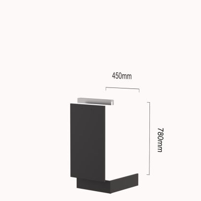 Vaatwasserfront tbv topbediening 45 cm