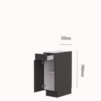 Onderkast met deur en lade 30 cm